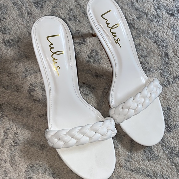 White Lulus Braided Heels - Picture 2 of 5